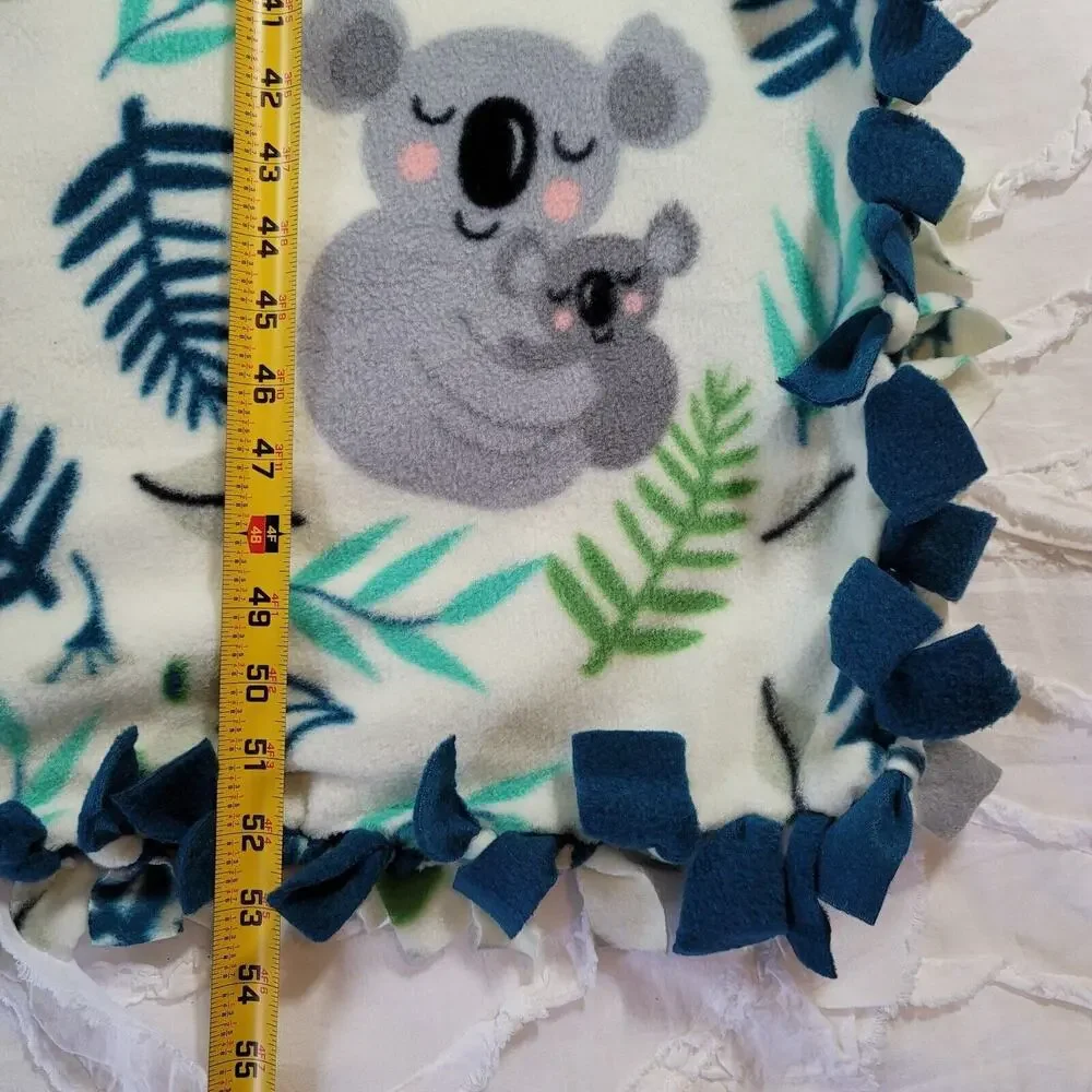 Koala Baby Blanket No Sew Tie Knot Fringe Edge Handmade Oh Baby Wild World